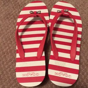 Coach red flip flops